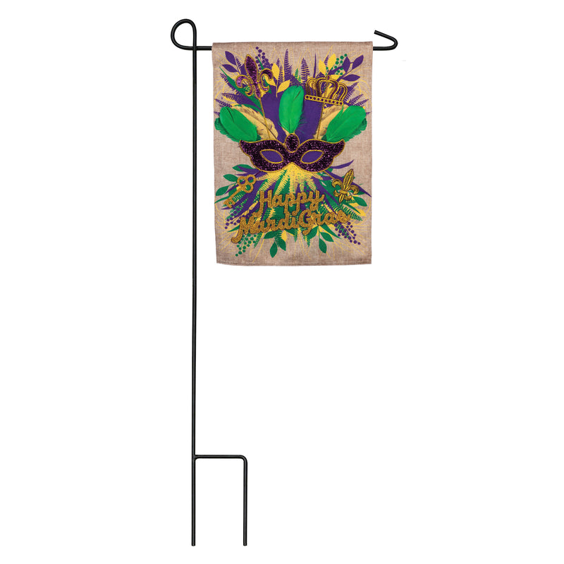 Mardi Gras Swag Garden Burlap Flag,14b8857bl