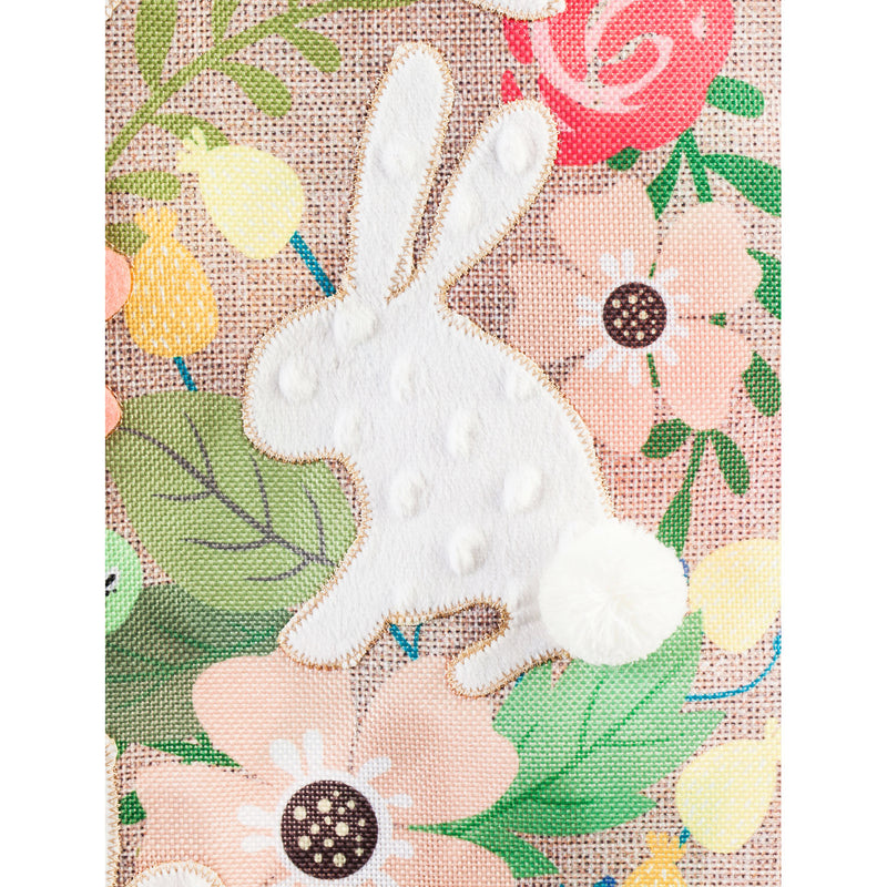 Spring Bunnies Garden Burlap Flag,14b8953bl