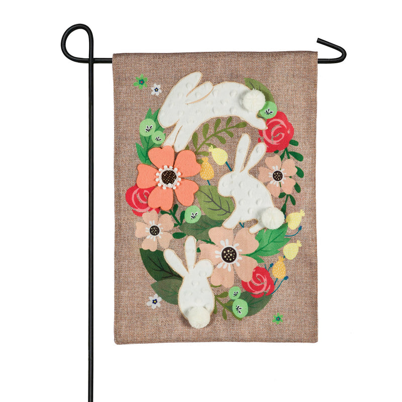 Spring Bunnies Garden Burlap Flag,14b8953bl