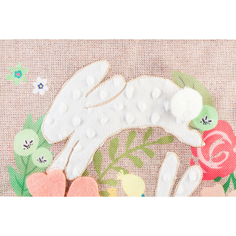 Spring Bunnies Garden Burlap Flag,14b8953bl