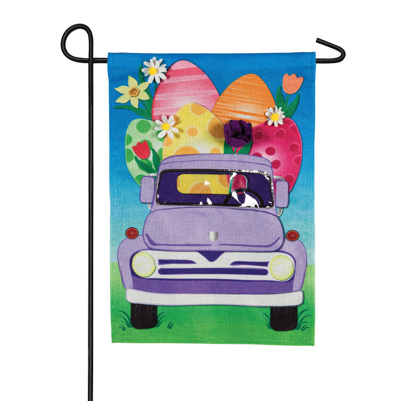 Easter Egg Truck Garden Burlap Flag,14b8966