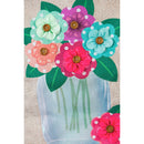 Polka Dot Floral Mason Jar Garden Burlap Flag,14b9042