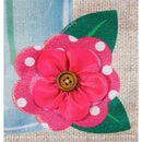 Polka Dot Floral Mason Jar Garden Burlap Flag,14b9042