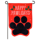 Happy Pawlidays Garden Burlap Flag,14b9386