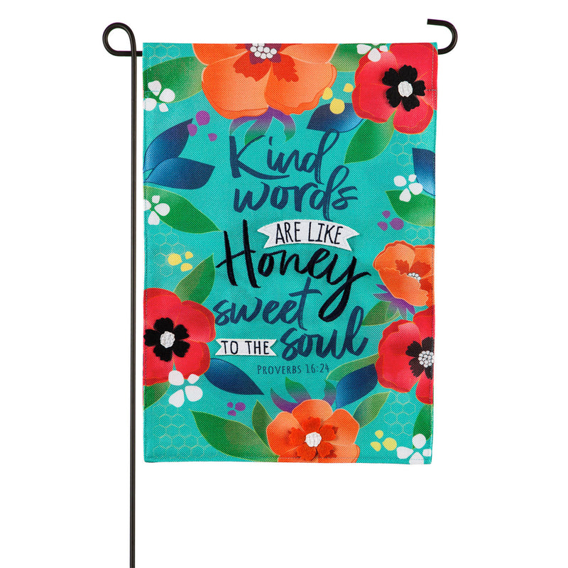 Kind Words Garden Burlap Flag,14b9480