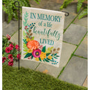 In Memory of a Life Beautifully Lived Garden Burlap Flag,14b9485