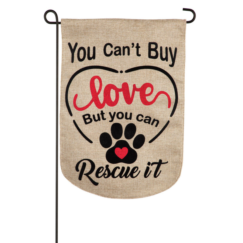 You Can't Buy Love Garden Burlap Flag,14b9509bl