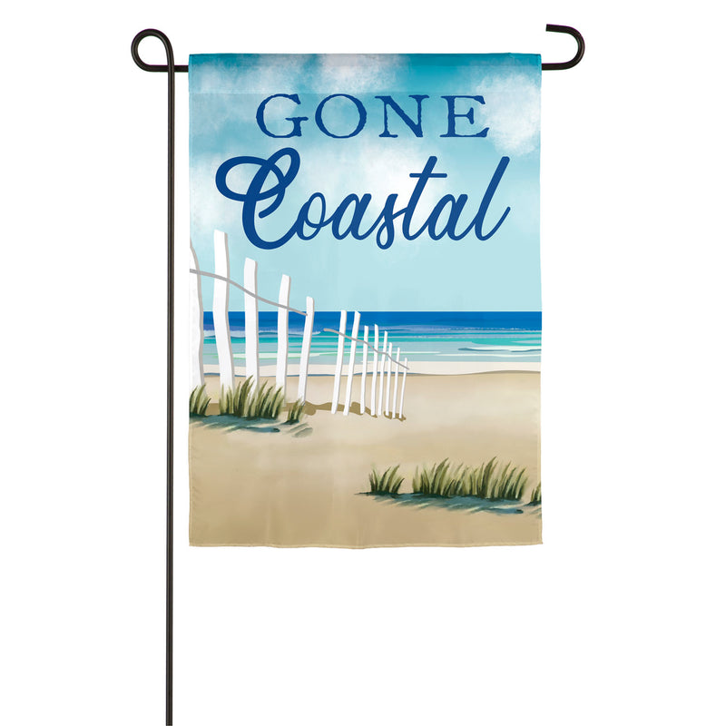 Gone Coastal Garden Burlap Flag, 18"x12.5"inches