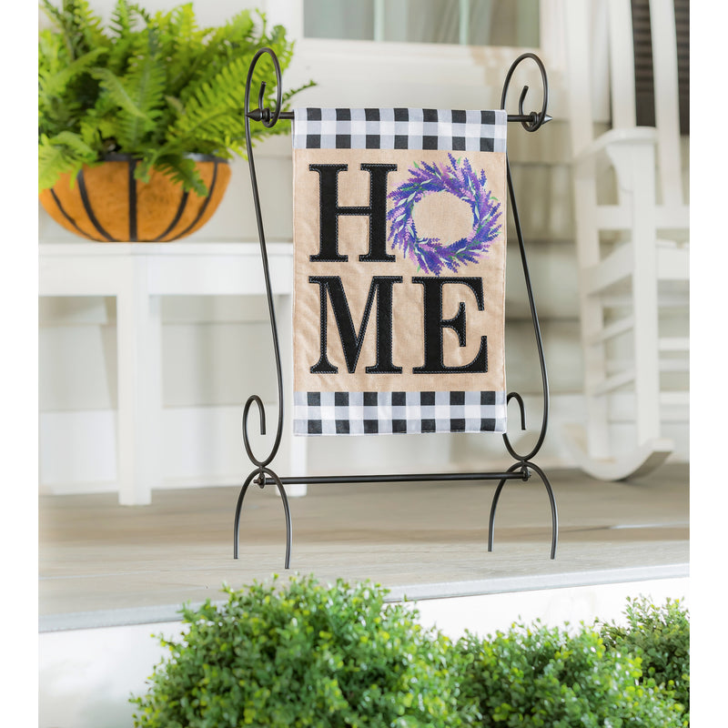 HOME Lavender Wreath Garden Burlap Flag,14b9626