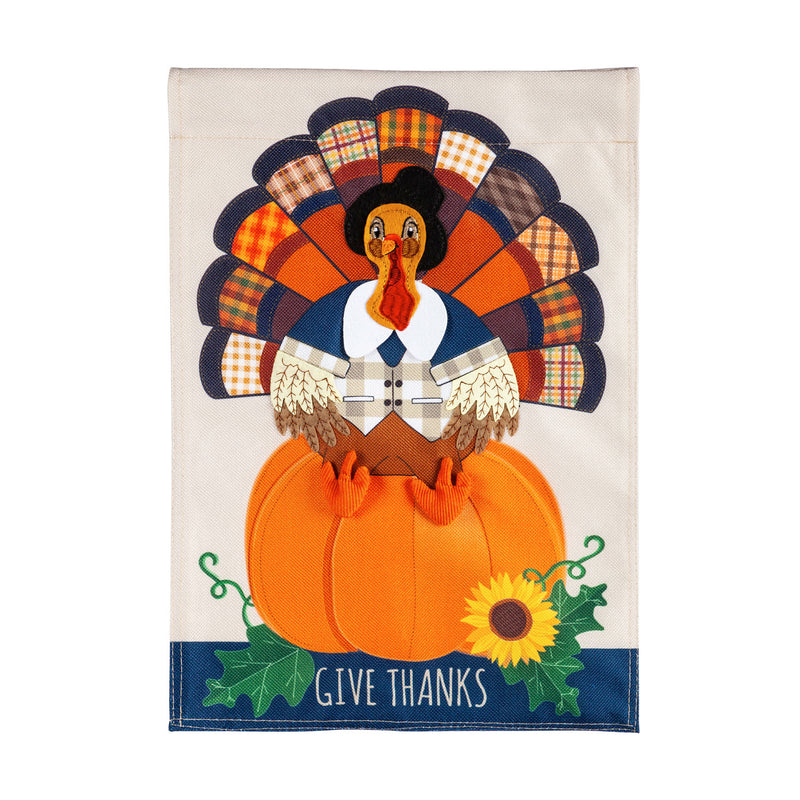 Patterned Turkey Garden Burlap Flag,14b9948