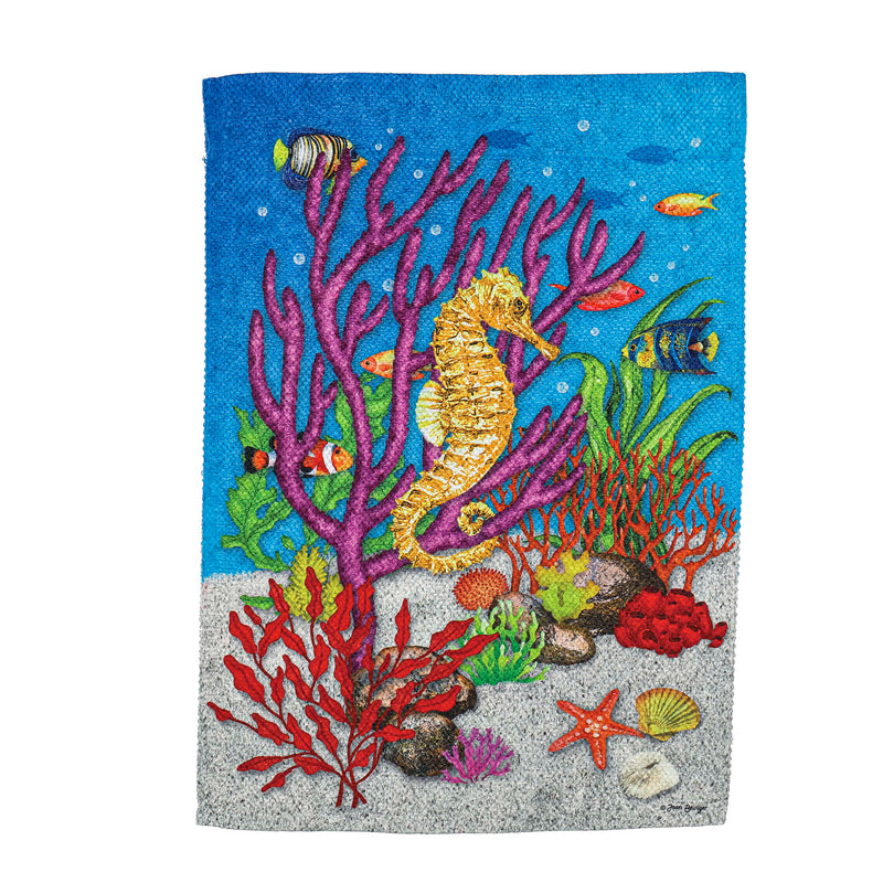 Underwater Life Garden Textured Suede Flag,14es10166