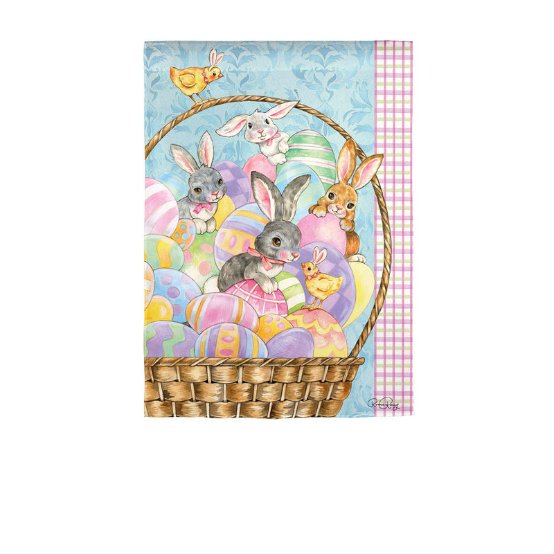 Basket of Easter Bunnies Garden Strie Flag,14es10256