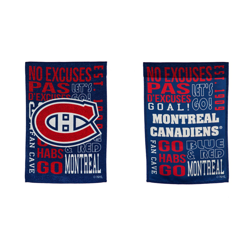 Evergreen Flag,Montreal Canadiens, Fan Rules ES Gar,12.5x18x0.1 Inches