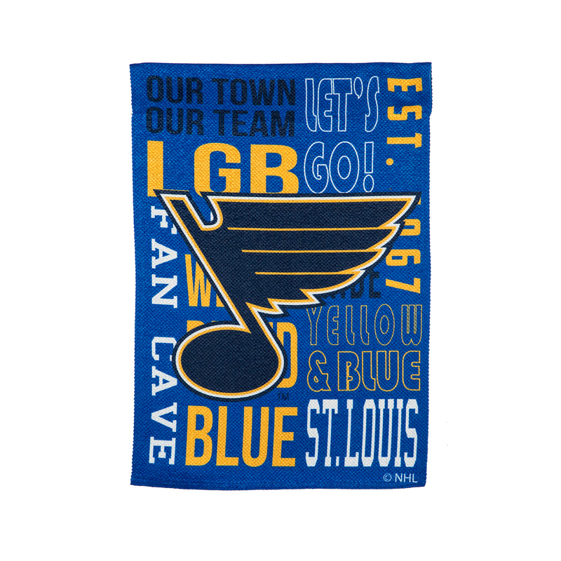 Evergreen Flag,St Louis Blues, Fan Rules ES Gar,12.5x18x0.1 Inches