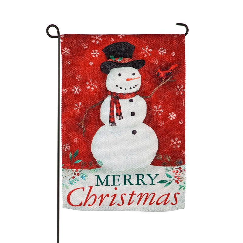 Christmas Heritage Snowman Garden Textured Suede Flag,14es9355