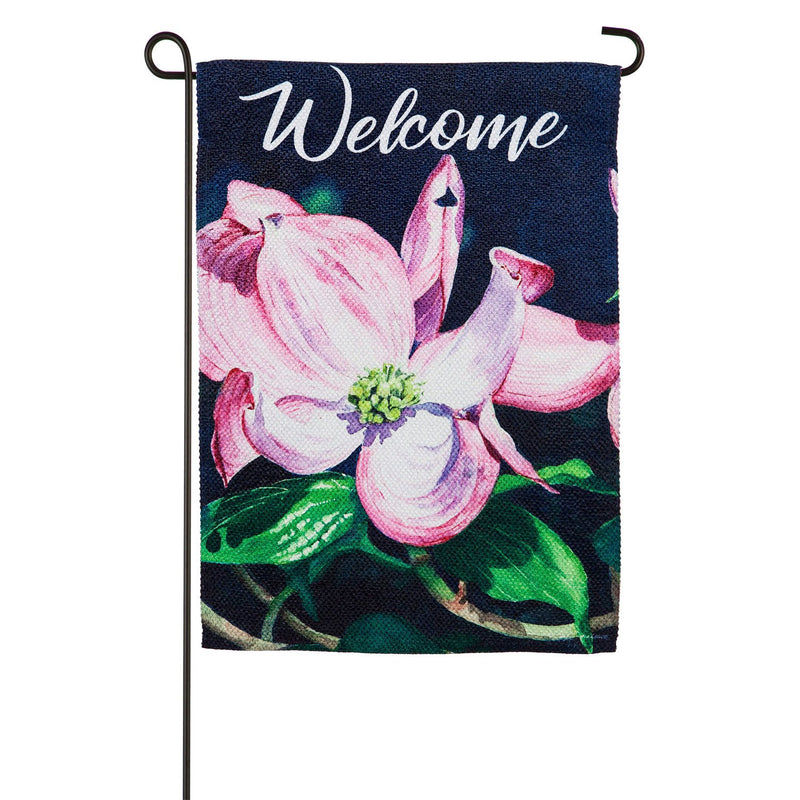 Dogwood Blossoms Garden Textured Suede Flag,14es9443