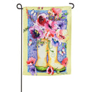 Floral Boots Garden Textured Suede Flag,14es9444