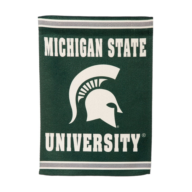 Evergreen Flag,Embossed Suede Flag, GDN Size, Michigan State University,12.5x0.2x18 Inches