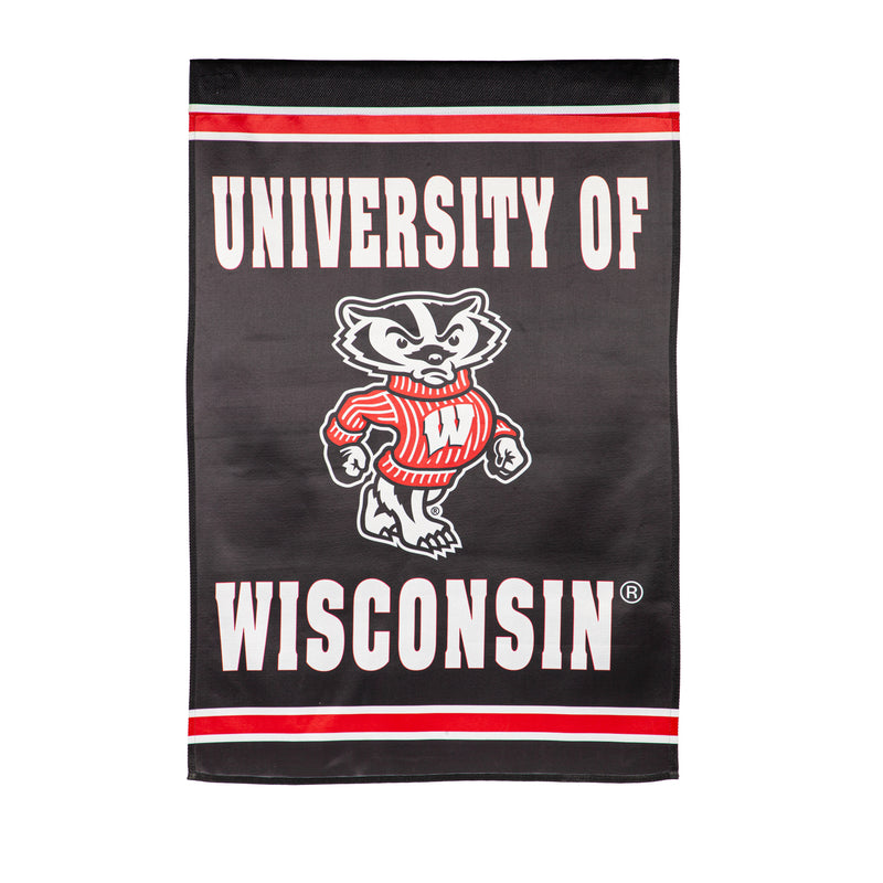 Evergreen Flag,Embossed Suede Flag, GDN Size, University of Wisconsin-Madison,12.5x0.2x18 Inches