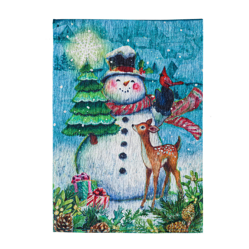 Snowman Village Garden Glisten Flag,14g10073