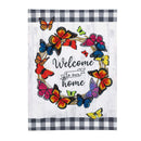 Butterfly Welcome Wreath Garden Linen Flag,14l10181