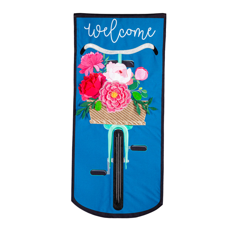 Floral Bicycle Basket Everlasting Impressions Textile Décor, 27.5"x12.5"inches