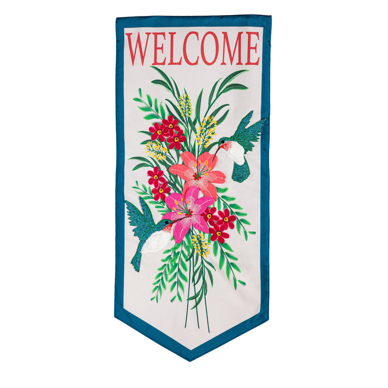 Hummingbird Welcome Everlasting Impressions Textile Décor, 27.5"x12.5"inches