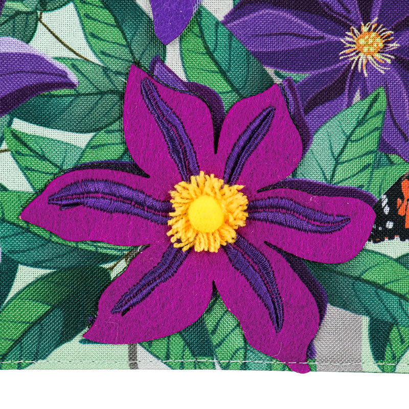 Home Clematis Mailbox Garden Linen Flag,14l10311