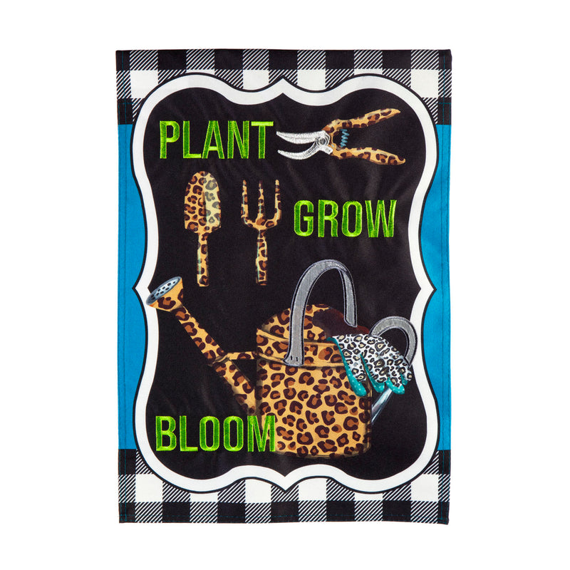 Plant, Grow, Bloom Garden Linen Flag,14l10326