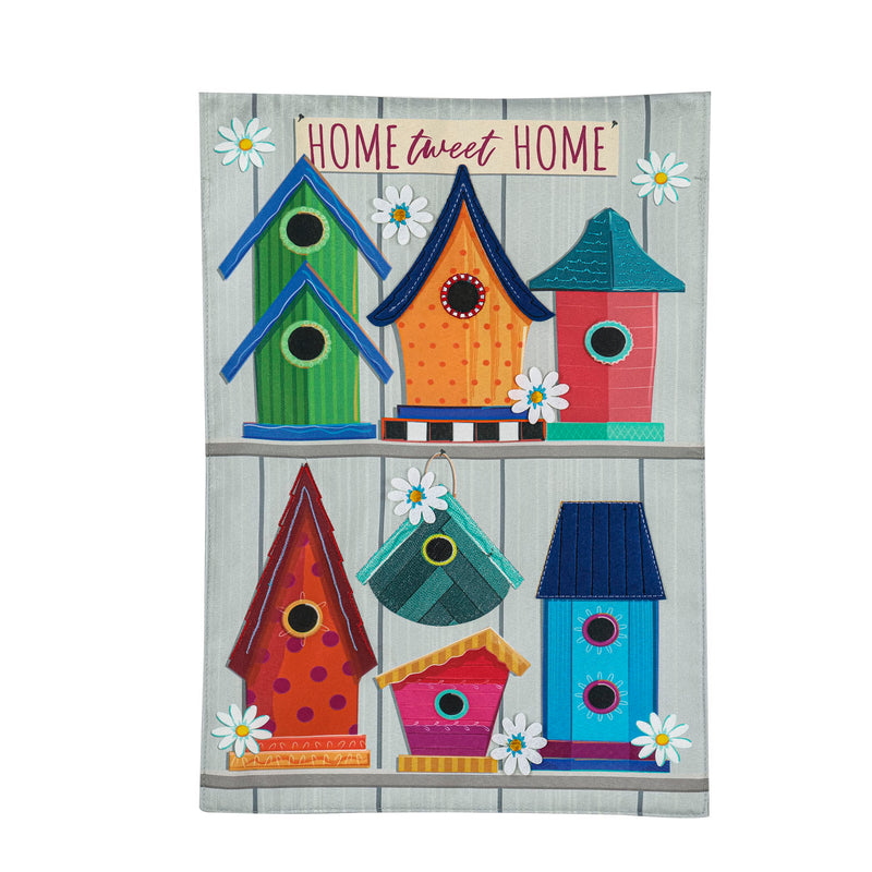 Ornate Birdhouses Garden Linen Flag,14l10349