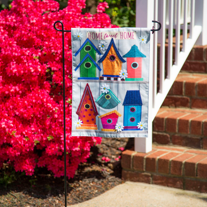 Ornate Birdhouses Garden Linen Flag,14l10349