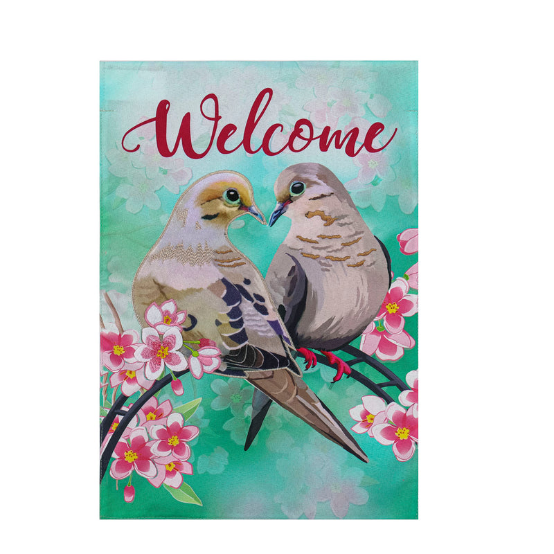 Pair of Mourning Doves Garden Linen Flag,14l10350