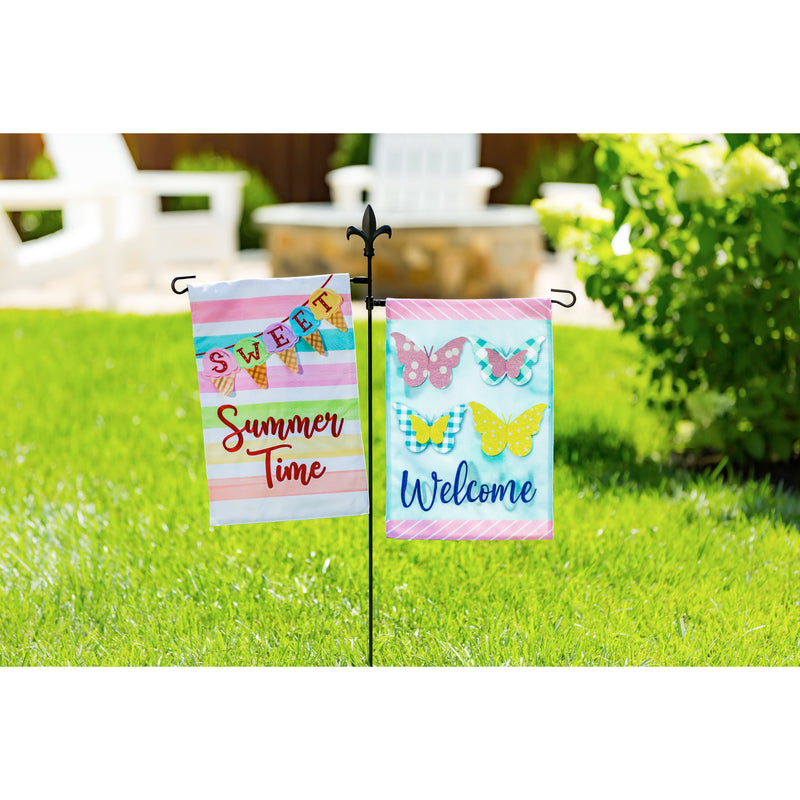 Sweet Summertime Icecream Garden Linen Flag,14l10398