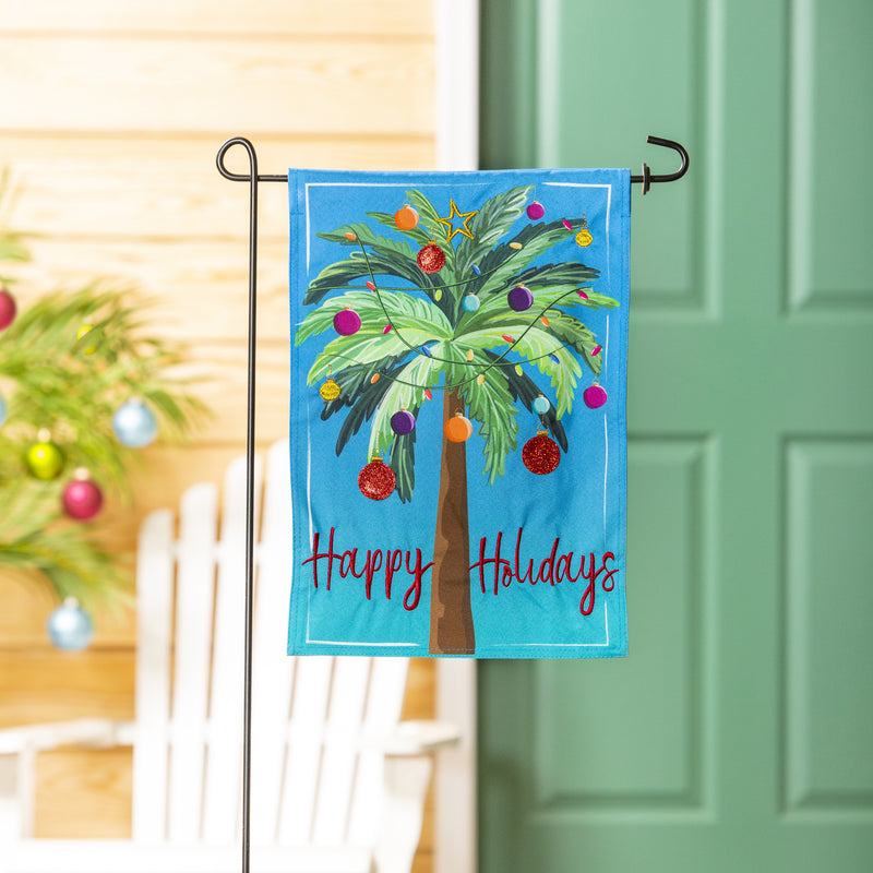 Tropical Christmas Tree Garden Linen Flag,14l10633