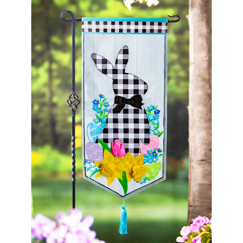 Gingham Easter Bunny Everlasting Impressions Textile Décor,14l10646xl