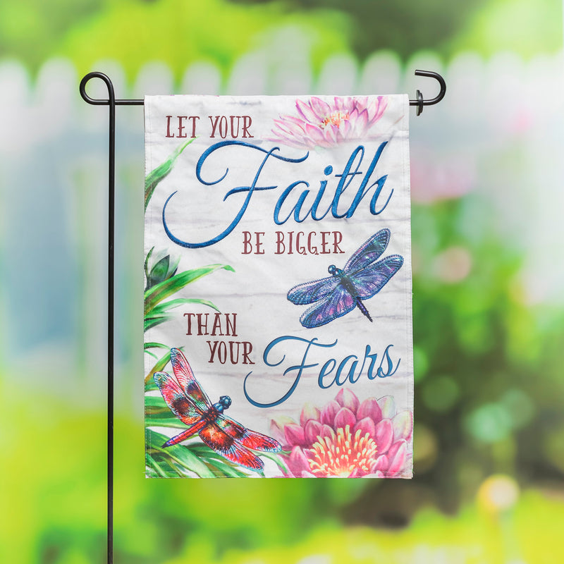 Faith be Bigger than Fear Garden Linen Flag,14l10734