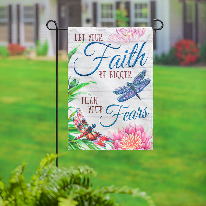 Faith be Bigger than Fear Garden Linen Flag,14l10734