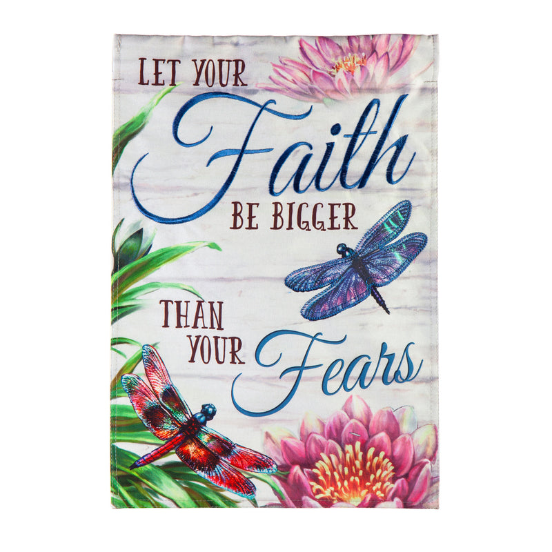 Faith be Bigger than Fear Garden Linen Flag,14l10734