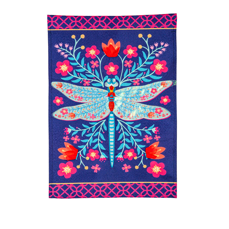 Evergreen Flag,Patterned Dragonfly Garden Linen Flag,0.2x12.5x18 Inches