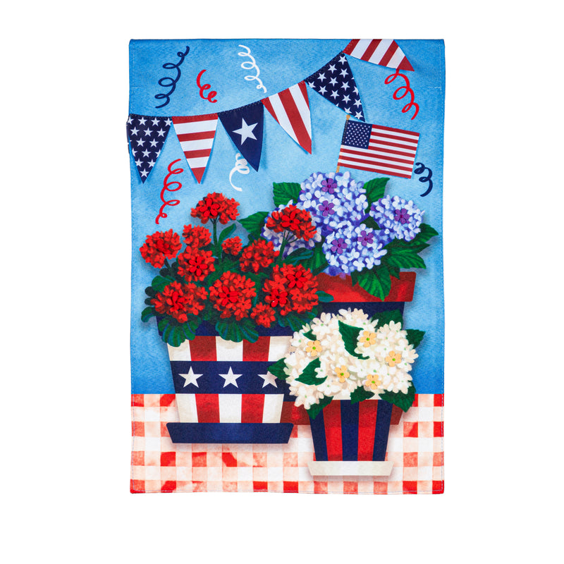 Patriotic Flower Pot Garden Linen Flag,14l10956