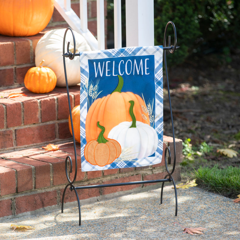 Plaid Pumpkins Garden Linen Flag,14l11073