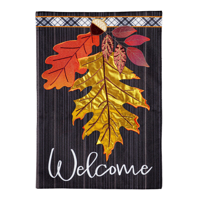 Welcome Autumn Leaves Garden Linen Flag,14l11077