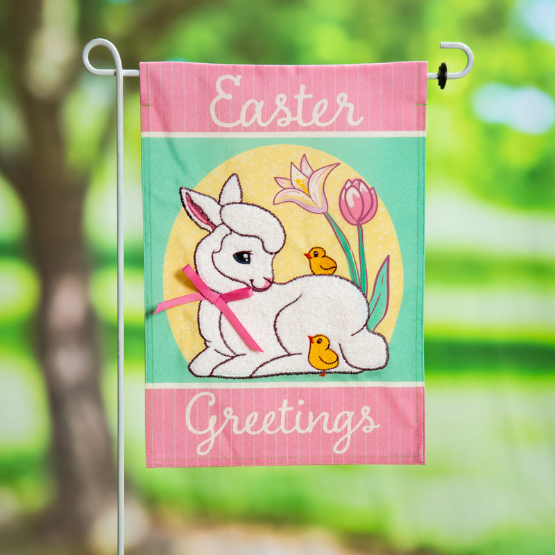 Easter Greeting Linen Garden Flag,14l11302