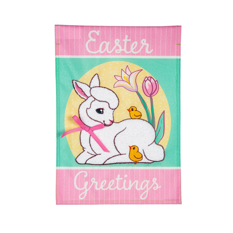 Easter Greeting Linen Garden Flag,14l11302