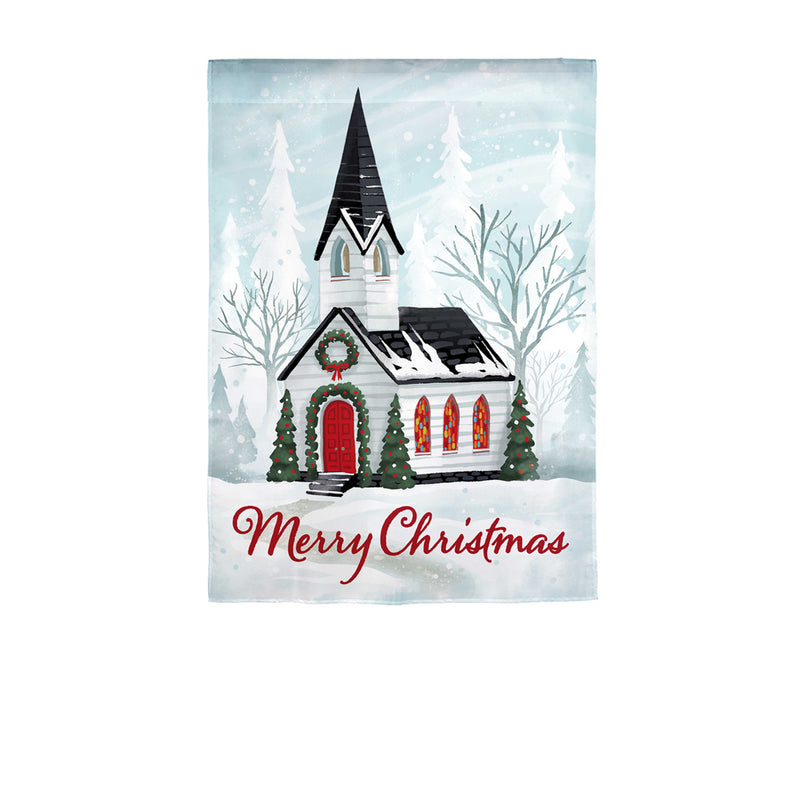 Winter Church Linen Garden Flag,14l11335