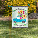 Flower Truck Linen Garden Flag,14l11780