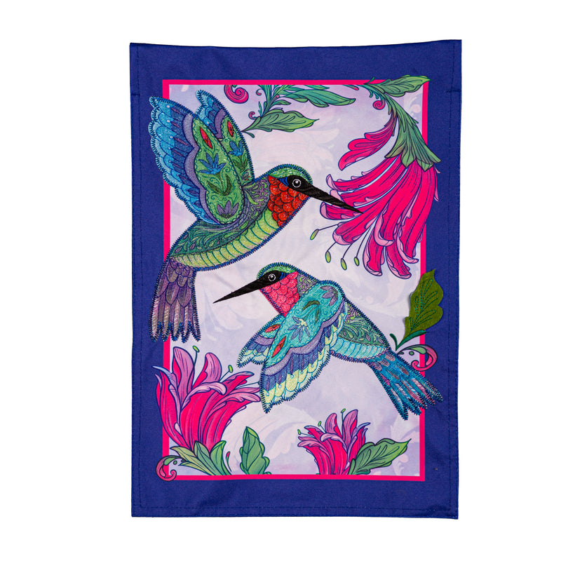 Evergreen Flag,Colorful Hummingbird Linen Garden Flag,12.5x0.2x18 Inches