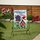 Patriotic Bird House Welcome Linen Garden Flag,14l11854