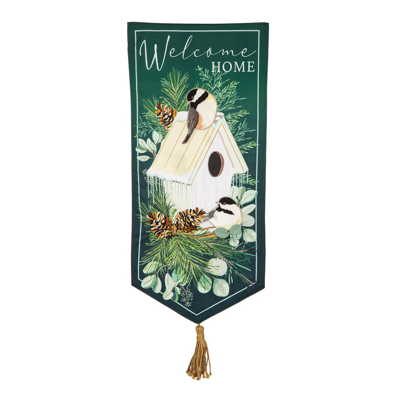 Welcome Home Winter Bird House Visit Everlasting Impression Textile Décor,14l12500xl