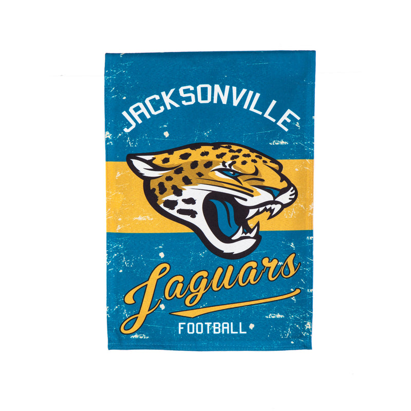Evergreen Flag,Jacksonville Jaguars, Vintage Linen GDN,18x0.1x12.5 Inches